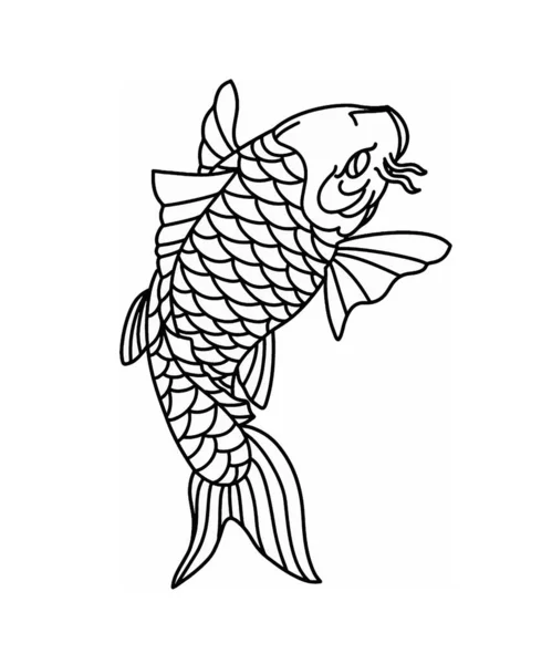 Vektör sanat illüstrasyonu Japon balık sazan balığı