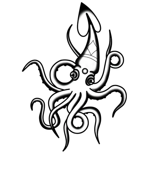 Vektör sanat illüstrasyonu Ahtapot hayvan
