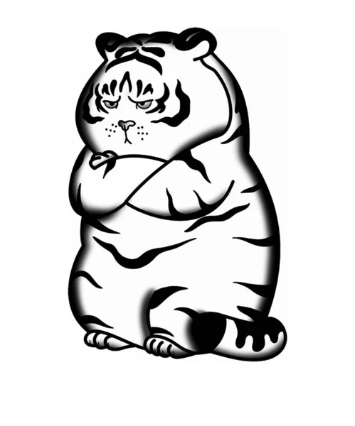 Vektör sanat çizimi dövme çizimi Tiger çizgi filmi