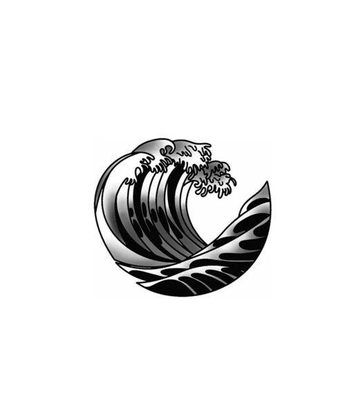 Vektör sanatı çizimi Denizde dalgalar