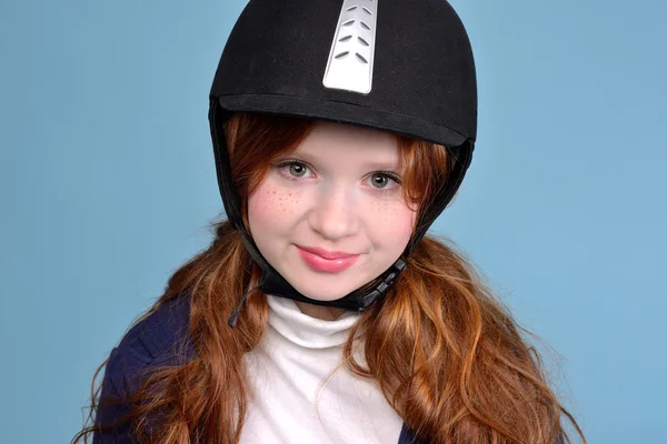 Κοκκινομάλλα jockey κορίτσι — Φωτογραφία Αρχείου