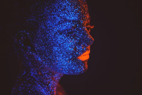 Ragazza luce al neon — Foto Stock