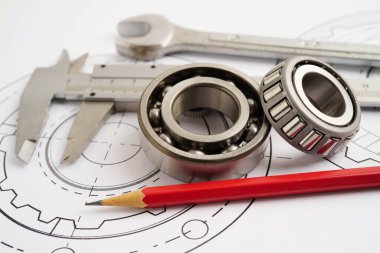 Metal top bermanlı mühendislik ve hassas aletler, mekanik endüstriyel.