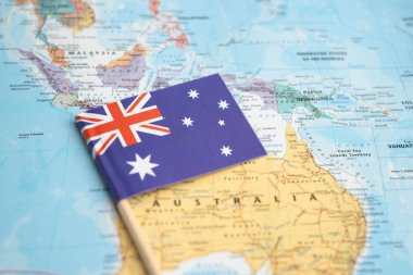 Bangkok, Tayland 10 Aralık 2023 Avustralya haritası dünya haritasında.