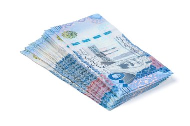 Suudi Arabistan 500 Riyal Banknotları. 500 SR değerinde Suudi Riyal Banknotları Yığını