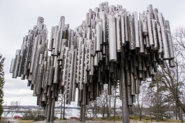 Anıt Finlandiyalı besteci Jan Sibelius Helsinki, Finlandiya