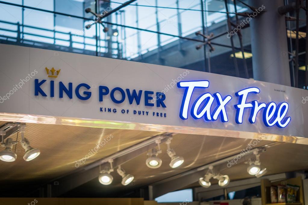 BANGKOK, THAILAND - circa MAY 2016: King Power Tax Free store at Suvarnabhumi Airport Bangkok, Thailand. The King Power International Group is Thailand's leading travel retail group, based in Bangkok