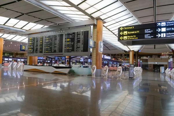 Singapore Januari 2019 Singapore Changi Airport Terminal Med Stora Avgångstider — Stockfoto