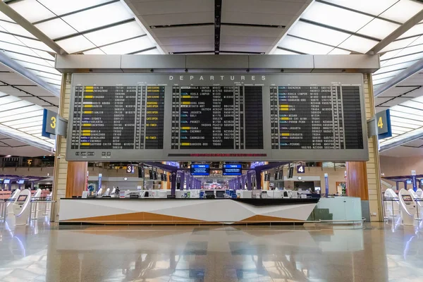 Singapore Januari 2019 Singapore Changi Airport Terminal Med Stora Avgångstider — Stockfoto