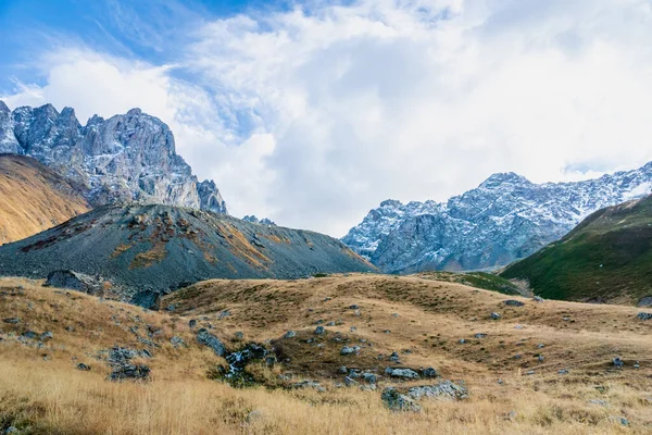 Horská Krajina Oblasti Juta Trekking Krajina Zasněženými Horami Slunečného Podzimního — Stock fotografie