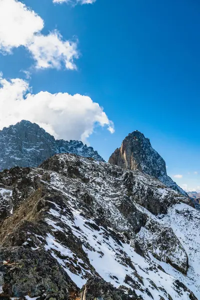 Zasněžená Horská Krajina Oblasti Juta Trekking Krajina Zasněženými Horami Slunečného — Stock fotografie