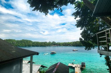 Weh Adası, Pulau Weh, Endonezya 'da şnorkelle yüzmek için deniz manzarası