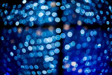 Mavi disko ışık bokeh arka plan.