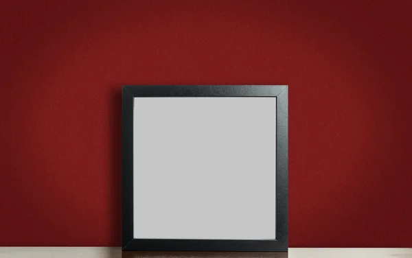 Think black photo frame on red background — Stock Photo, Image
