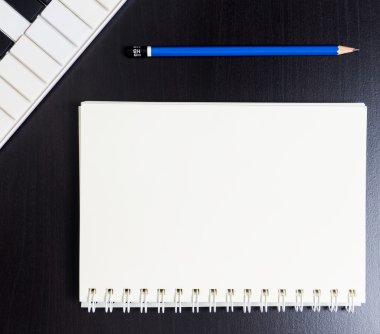 Şarkı yazma boş sayfa. Müzik parça listesi.