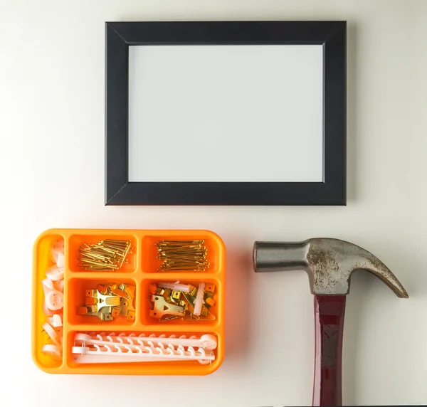 Hammer Nail and hook Home decoration equipment. — Stock Photo © junce11 118015728