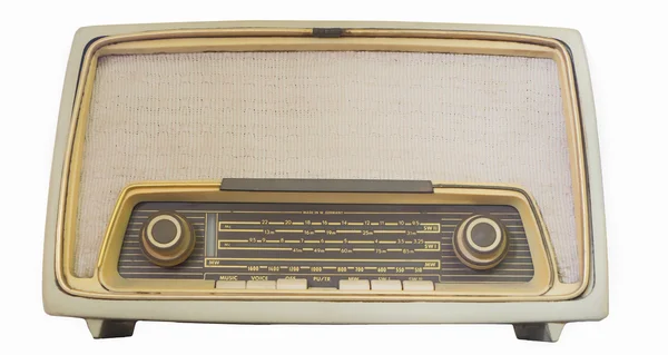 Vintage radio geïsoleerd op wit — Stockfoto