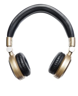 Beyaz izole altın kablosuz ses Hifi kulaklık