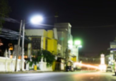 Japonya şehir trafik gece ışık bokeh için arka plan bulanık