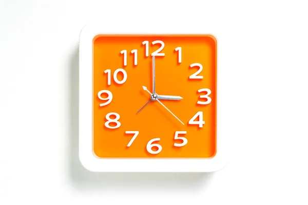 Πορτοκαλί πλαστικό ρολόι μετράει 3:00 — Φωτογραφία Αρχείου