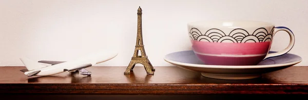 Travel for tea in paris Banner — Stock Photo, Image