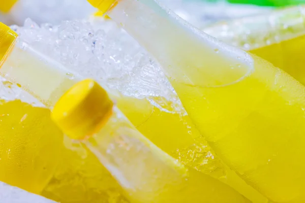 Iced Honey Lemon Juice in Bottles — Stock Photo, Image