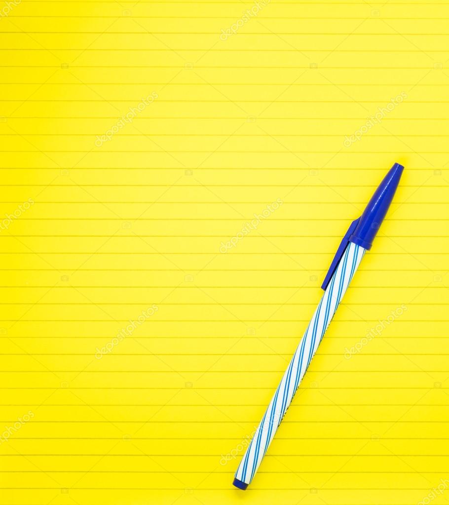 yellow blank lined notebook paper page background stock photo