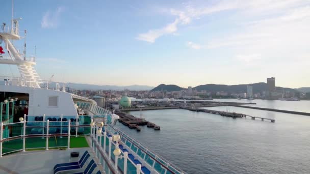 Takamatsu Japan Sep 2019 Diamond Princess Cruise Docking Takamatsu Island — Stock Video