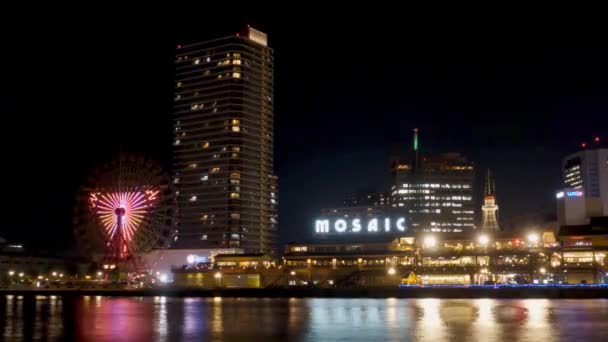 Kobe Japón Julio 2019 Ferris Wheel Centro Comercial Kobe Mosaic — Vídeo de stock