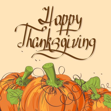 Retro Şükran günü kartı ile kabak