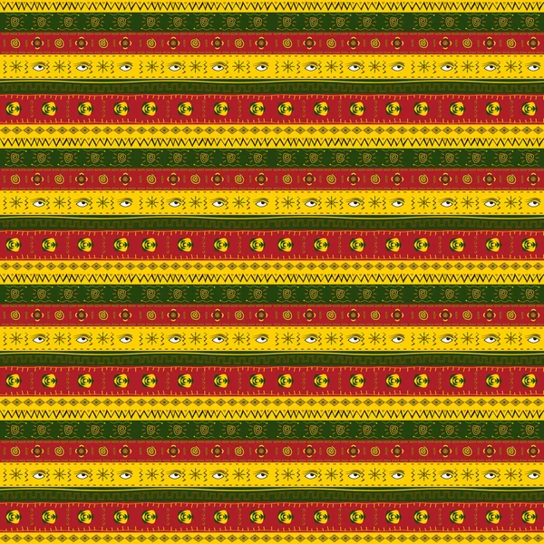 Afrikansk ornament mångfärgade horisontella ränder — Stock vektor