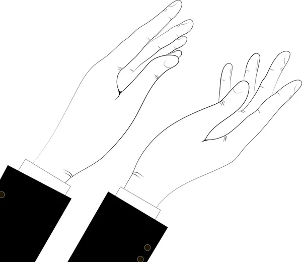 Silhouette des mains, illustration vectorielle. Applaudissements , — Image vectorielle