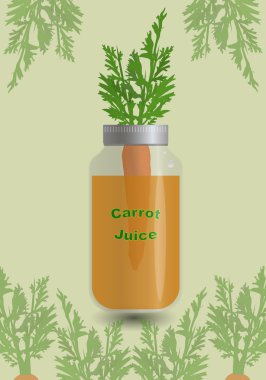 havuç suyu ile havuç içinde kavanoza