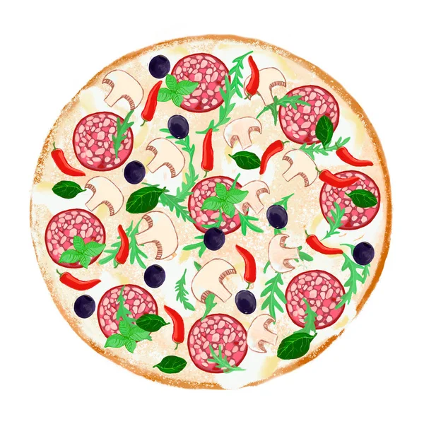 Heerlijke Verse Pizza Voor Een Snack — Stockfoto