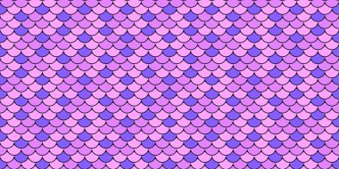 Pembe ve mor renklerde üst üste binen kusursuz pullar. Moda, tekstil ve web sitesi geçmişi için ideal. Bu neşeli, eğlenceli tasarım bir fantezi ve kapris hissi uyandırıyor..