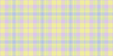 Sarı, mor ve mavi renkli yumuşak pastel ekose desenli. Tekstil, tasarım projeleri ve dekoratif uygulamalar için çok yönlü bir arka plan. İnce, zarif estetik..