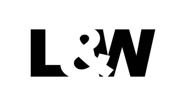 LW logo tasarımı cesur bir şekilde. Siyah beyaz kimlik sembolü. Modern tipografi simgesi. Şirket marka ikonu. En küçük iş şablonu.
