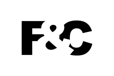 FC logosu cesur bir şekilde tasarlandı. Siyah beyaz kimlik sembolü. Modern tipografi simgesi. Şirket marka ikonu. En küçük iş şablonu.