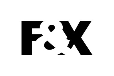 FX logosu cesur bir şekilde tasarlandı. Siyah beyaz kimlik sembolü. Modern tipografi simgesi. Şirket marka ikonu. En küçük iş şablonu.