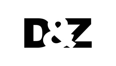 DZ logosu cesur bir şekilde tasarlandı. Siyah beyaz kimlik sembolü. Modern tipografi simgesi. Şirket marka ikonu. En küçük iş şablonu.
