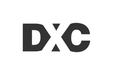 DXC logo tasarımı. İlk harf D X C kalın yazı tipi teknoloji girişimleri, danışmanlık, kurumsal markalaşma. Yaratıcı şirket adı, manşet başlıkları tipografi kimliği, moda logoti tipi. Vektör illüstrasyonu.