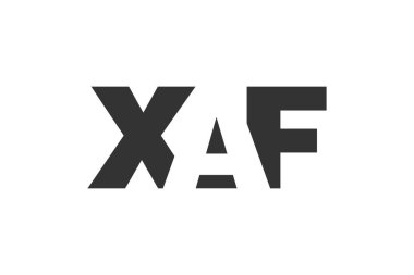 XAF logo tasarımı. İlk harf X A F kalın yazı tipi teknoloji girişimleri, danışmanlık, kurumsal markalaşma. Yaratıcı şirket adı, manşet başlıkları tipografi kimliği, moda logoti tipi. Vektör illüstrasyonu.
