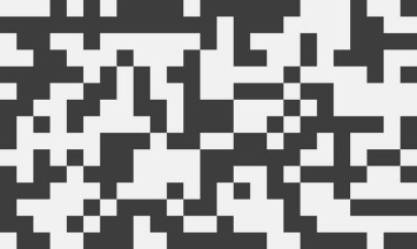 Soyut gri pullu piksel sanat arkaplanı. Zıt blokları olan modern geometrik tasarım. Teknoloji, dijital veya modern sanat projeleri için ideal veri, kod veya teknoloji kavramlarını çağrıştırır.