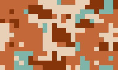 Soyut piksel sanat arkaplanı. Topraksı tonlar, web sitesi afişleri, sosyal medya gönderileri veya yazdırma projeleri için mükemmel desenli, modern bir tasarım oluşturur.