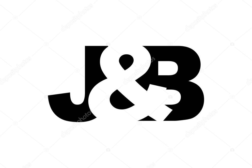 JB logo design in bold style. Black white identity symbol. Modern typography emblem. Corporate branding icon. Minimal business template.