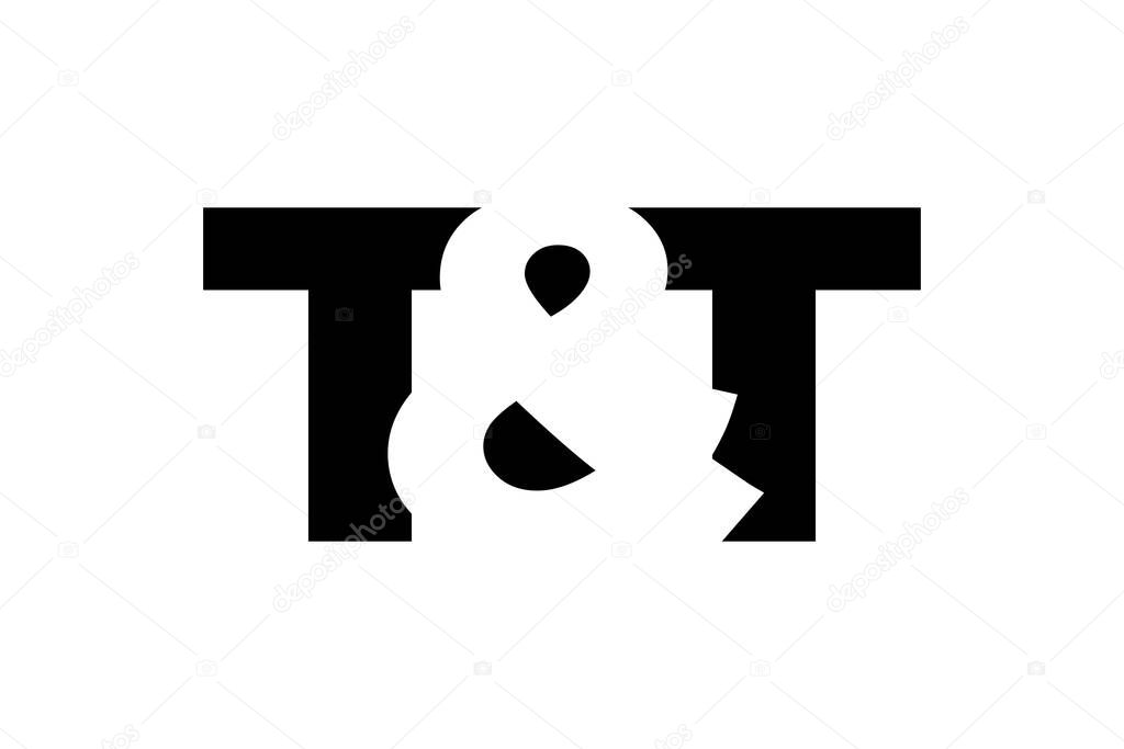 TT logo design in bold style. Black white identity symbol. Modern typography emblem. Corporate branding icon. Minimal business template.