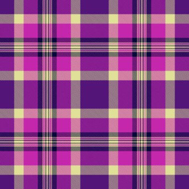 Menekşe, mor ve krem rengi ekose desenli. Klasik, canlı bir doku arayan tekstil, arka plan veya yaratıcı projeler için idealdir..