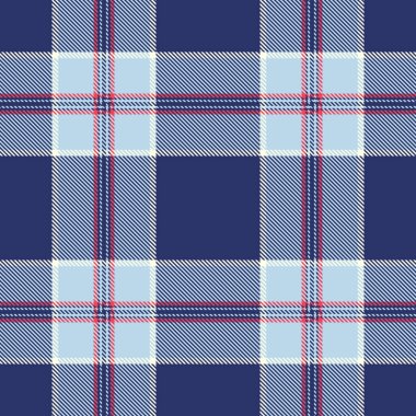 Klasik tartan desenli mavi, açık mavi, krema ve kırmızı. Geçmişler, tekstil ve tasarım projeleri için sonsuz tasarım. Gelenek ve tarz katar.