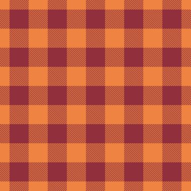 Sıcak renklerde klasik damalı desen. Kaba, tekstil tasarımı, rahat, eski moda bir his. Arkaplan, kumaş ya da sahte temalı projeler için ideal.