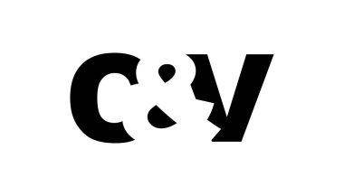 CV logosu cesur bir şekilde tasarlandı. Siyah beyaz kimlik sembolü. Modern tipografi simgesi. Şirket marka ikonu. En küçük iş şablonu.